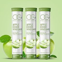 OG Wellness Apple Cider Vinegar Effervescent Tablets | Infused with Green Apple | For Weight Loss And Easy Digestion | 100% Vegan, Easy to Carry And Consume | Pack Of 3 (45 Pcs)-2