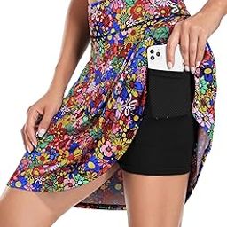Women's 20" Knee Length Skorts Skirts Tennis Athletic Golf Causal Skort with 4 Pockets-image-32