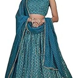 Women's Teal Embroidered Lehenga Choli Set for Women – Semi-Stitched Net & Art‑Silk Bridal Festive Lehenga with Dupatta & Heavy Sequins Zari Thread Work-0