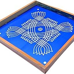 Anciently Padi Kolam Rangoli Stencil Wooden(Design 6), Rangoli Sacha Wooden, 1 Piece (10x10 Inches)-23