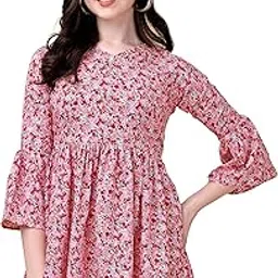 wedani Women's Casual Bell Sleeves V-Neck Foral Regular Fit Top-picture-32