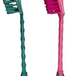 Plastic Double Hockey Toilet Brush, Toilet Cleaning Brush, Long Handle Toilet (Multicolor-Pack of 2)-image-3