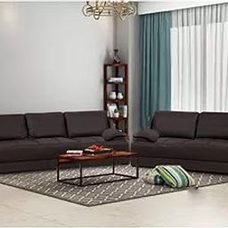 CASASTYLE-Ebonza 5 Seater 3+2 Leatherette Sofa Set (Brown)-image-30