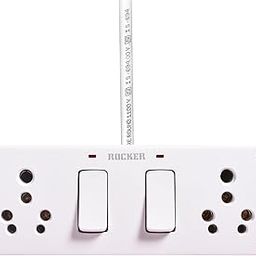 ELEGANT CASA 16A Heavy-Duty Electric Extension Board with Multi Plug Socket, 2 Switches & Indicator. High-Power Extension Box/Power Strip with 10 M Long Wire Cord & 16A Plug Top(White) 220V-31