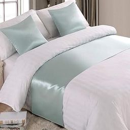 Bed Runner Cloth Bed Skirt Bedding Towels Wave 50x210cm - Green-image-14
