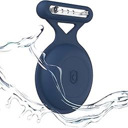 Aircawin for AirTag Holder Case with Brooch Pin,Waterproof Hidden AirTag Case Cover for Kids,Item Locator,Full Protective Anti Lost GPS Tracker Item Finder for Child/Kids/Elderly/Clothing-Blue-92