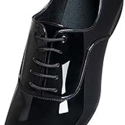 Mens Dance Shoes Ballroom PU Leather Black Dancing Shoes for Men Sole Tango Salsa Latin-15