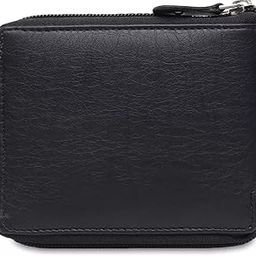 WILDEMART Men's Stylish Wallet Personalised Mens Purse with Name with Zipper Black .Bi-Fold Wallet - Card Slots, 1 Card Case, Coin Pocket, Hidden Pockets.-1