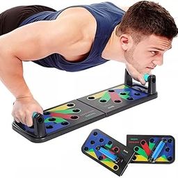 NIRANT Ultimate Push Up System Multi-Position Push Up Board for Total Body Workout Push up Bar workout equipment (Black)-33
