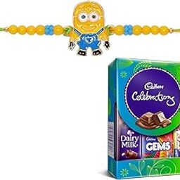 Kizzi® Kids Classic Minion Cartoon Fancy Rakhi For Brother Bhaiya For Rakshabandhan With Chocolate Hamper Greeting Card-image-56