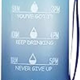 BANISTROKES Motivational Water Bottle with Time Marker & Straw (1 Litre)- BPA Free & Leakproof Sport Bottle for Fitness, Gym, & Outdoor Daily Use (Blue Wave)-image-92
