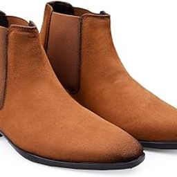 Men's 3.5 Inch Hidden Height Increasing Suede Material with Casual Slipon Formal and Chelsea Boot.-image-62