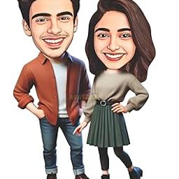 Personalized Caricature Photo Frame, Couple 14, Multicolor, 7 Inches-11