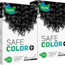 Vegetal Safe Color Plus Natural Hair Colour, Soft Black- 50g. Chemical-Free, No Ammonia, No Peroxide, Unisex (Pack of 2)-image-12