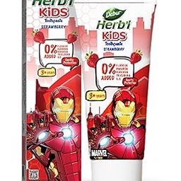DABUR Herb'l Kids Iron Man Toothpaste|3+ Years|Strawberry Flavour|80 G|No Added Chemicals|Cavity Protection|Fights Germs|Strong Teeth,Healthy Gums|Natural & Safe For Kids|Sls & Flouride Free-image-42