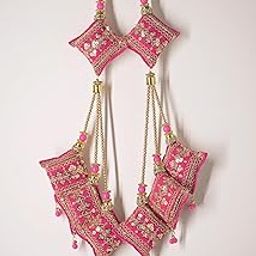 Ethnic At Ease Velvet Fabric Decorative Handmade Latkan for Saree and Lehenga Blouse Hanging Tassel Heavy (Rani Pink (hot Pink), 2)-image-23