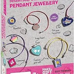 Chalk and Chuckles Art and Craft Pendant Jewellery Necklace Making Kit for Kids Age 7 and up, Gift for Girls 8, 9, 10, 11, 12 Years Old - Creative DIY Toy (Metal, Multicolor)-10