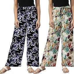 Relax Fit payjama with Floral Prints, Breathable Cotton Fabric with Drawstring Waistband Closure, for Women-image-73