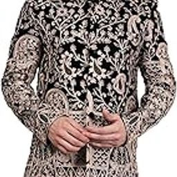 Embroidered Velvet Black Bandhgala-image-43