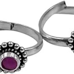 925 Sterling Silver Adjustable Toe Rings for Women, Antique Finish, Set of 2-image-24