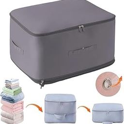 Portable Compression Packing Cubes for Travel, Heavy Duty Organizer Bags, Expandable, for Comforters, Blankets, Bedding (45L x 15W x 54H Cm)-image-38