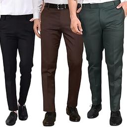 Men's Regular Fit Polyester Blend Formal Trouser (PREMIUM-80_Gold)-image-90