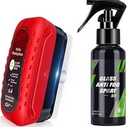 Oil Film Cleaning Brush & Car Glass Cleaner Anti-Fog Spray | Windshield Defogger & Stain Remover & Exterior | Anti-Mist, Oil Stain Remover for Car Windows, Glass (Brush +Anti-Fog Spray)-image-48