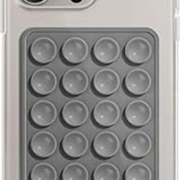 Suction Phone Case Sticker Grip Silicone Holder Mount for Hands-Free Mobile Accessory Holder Grip, Video Phone Accessory Compatible Mirror, Shower (Dark Grey)-32