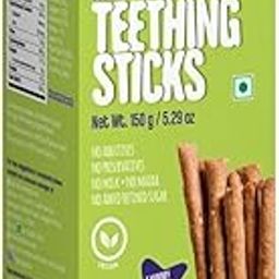 Early Foods No Refined Sugar, No Maida Ragi Teething Sticks | Sweetened with Jaggery | 100% Whole Wheat & Ragi Teething Snacks | Food Teether | 150g-24