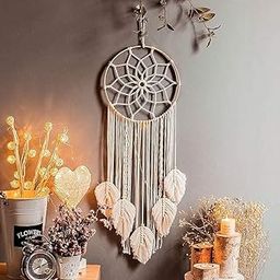 Zazzish House | Cotton Macrame Dream Catcher Type Woven Feather Wall Hanging Handmade Dreamcatcher Boho Tassels Decoration Home Decor Ornament Craft. (DC - 001)-image-60