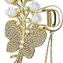 Premium Designer Hair Clip with Rhinestones & Pearls - Large Jaw Claw Clip for Women & Girls - Elegant Hair Accessory for Weddings, Parties & Special Occasions-image-52