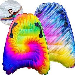 JAMBO 2 Pack Inflatable Surf Body Boards with Handles for Water Slides, Boogie Boards for Beach, Pool, Lake & Slip Slides, Lightweight Floating Water Toys for Kids & Adults-16