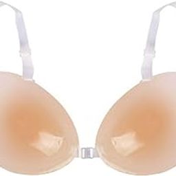 Womens Self Adhesive Nude Silicone Push up Bra with Adjustable & Removable invisible Straps,Silicone Bra Bikini Inserts Front Closure Bra,Wedding Dress Evening Dress Bikini Swimsuit Pads Bra Inserts (B cup)-7