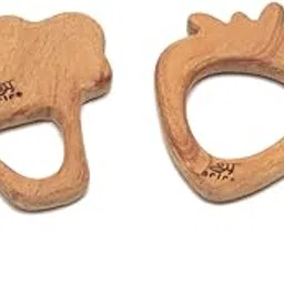 Ariro Wooden Teethers Shaped as Strawberry and Broccoli for Baby Boy & Girl | Hand Crafted with Organic Neem Wood That Helps Boost Immunity & Aids in Digestion | Easy to Grasp & Chew-image-87