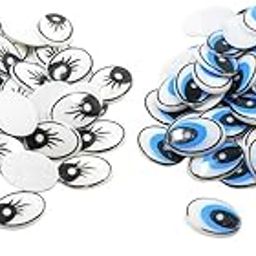 CALANDIS™ 120Pcs Black&Blue DIY Plastic Cartoon Eyes Flat Clay Animal Doll Oval Eyes | Other Multi-Purpose Crafting | Multi-Purpose Craft Supplies-image-54