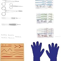 B-Arm(31 Pcs)Suture Practice Kit with Suture Pad, 18 Threads(6 Nylon, 6 Silk & 6 Polypropylene), 1 Pair of Gloves, 5 Dissection Tools, 5 Blades|Suture Kit for Medical Students|Ideal for Demonstration-26