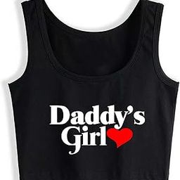 Summer Tank Top Daddy's Girl Crop Top Sleeveless Funny Vest Sport Woman-70