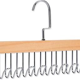 Multipurpose Adjustable 8 Hooks Closet Wooden Hanger for Lingerie, Belt, Scarf, Tie, Garments, Perfect Storage Holder Organizer Hangers for Wardrobe and Cupboard Pack of 1-image-51