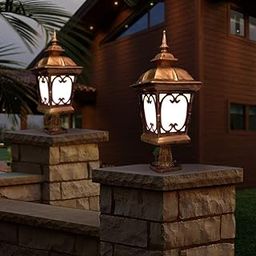 Weldecor Metal Antique Outdoor Waterproof Gate Lights Set Of 2 Lighting For Garden Pillars, Boundary Walls, Resorts And Home Exterior Decor-image-57
