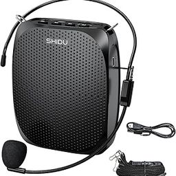 SHIDU Portable Rechargeable Voice Amplifier with Wired Neckband Microphone, Supports AUX, USB & Micro-SD Card Input for Teachers, Tour Guides, Coaches, Classroom, Singing, Yoga, Fitness Instructors-12