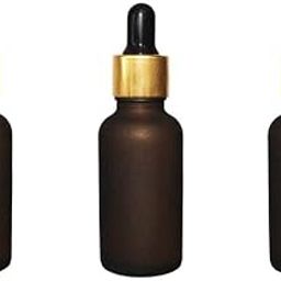 PHARCOS 30ML Amber FROSTED|MATT FINISHED GLASS DROPPER BOTTLE WITH GOLDEN DROPPER and black teat SET for essential oil perfumes cosmetics (SET OF 3).-16