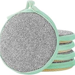 ONENESS CREATION Double Sides Cleaner 2 in 1 Sponge Dish Scrubber, Double Side Dishwashing Pan & Pot Scrubber, Kitchen Cleaning Supplies Durable & Effective (Multicolor Pack of 5)-image-60