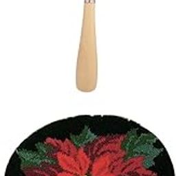 LICHTS® Latch Hook Rug Kits Red Flower Craft Embroidery Cushion W/Wood Crochet Hook|Crafts | Needlecrafts & Yarn | Rug Making | Latch Hooking-picture-14