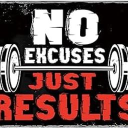 Gym Posters For Home Tin Sign Motivational Wall Art Decor NO EXCUSES JUST RESULTS Metal Signs Boxing Poster Funny Garage Work Decorations Workout Posters 8x12 Inch-picture-26