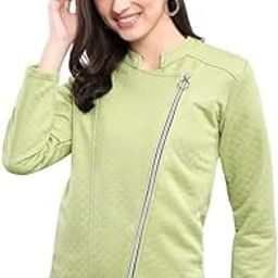 Women’s Green Jacket with Unique Design, Full Sleeve with Winter Over Coat Boost Your Style with Casual for Women & Girls-2XL Size-image-81