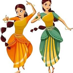 Bharatanatyam Wall Sticker - bharatanatyam Cartoon Wall Poster Sticker - bharatanatyam Cute Wall Sticker - 300GSM - Glossy -Steong Adhesive - starxdecals-image-28
