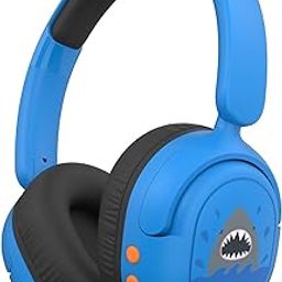 JBUNION Kids Bluetooth Headphones, Wireless Headphones for Kid with Mic Includes Aux Cord, 75/85/94dB Volume Limited Foldable Toddler Headset for School, Home, or Travel (Shark)-image-76