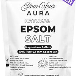 GLOW YOUR AURA Natural Epsom Salt | Enriched with Himalayan Pink Salt, Lavender Oil, Olive Oil & Sea Salt | Relaxing Bath, Foot Soak, Exfoliator & Skin Detox | No Added Colour (500g)-37