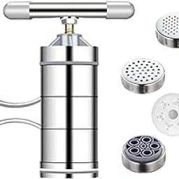 Ubervia® Pasta Maker with Heads Noodle Press Machine for Kitchen Spaghetti Fettuccine with 6 Pasta Shapes-19