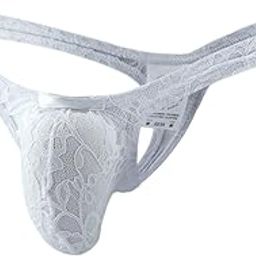 Mens Half Coverage Lace Thong Underwear-image-11